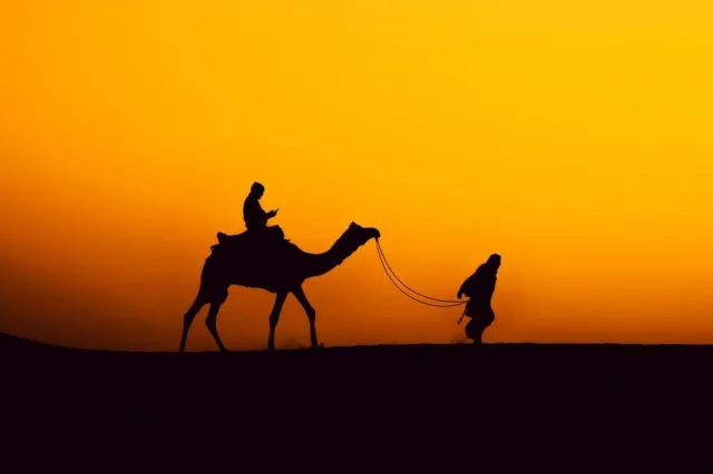 ركوب الجمال عند الشروق أو الغروب
